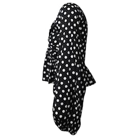 Autre Marque-Blusa de bolinhas com decote em V Caroline Constas em algodão preto e branco-Preto