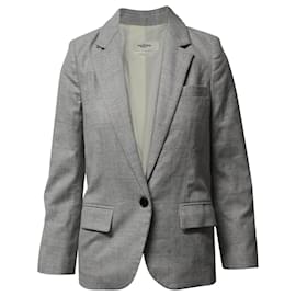 Isabel Marant-Isabel Marant Etoile Check Blazer in Light Grey Cotton-Grey