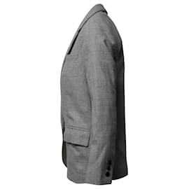 Isabel Marant-Isabel Marant Etoile Check Blazer in Light Grey Cotton-Grey