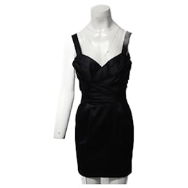 Dolce & Gabbana-Dolce & Gabbana Mini abito plissè senza maniche in seta nera nera-Nero