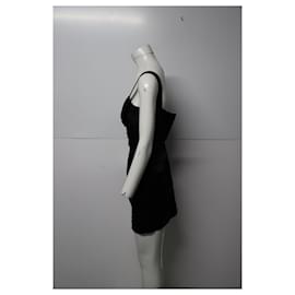 Dolce & Gabbana-Dolce & Gabbana Pleated Sleeveless Mini Dress in Black Black Silk-Black