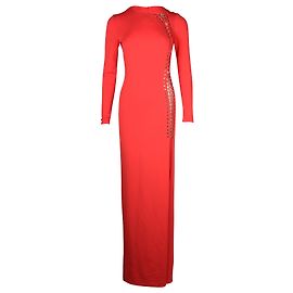 Vestido Maxi Elo Corrente Lateral Emilio Pucci em Viscose Coral Coral