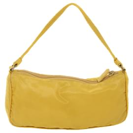 Prada-Bolsa para acessórios PRADA Nylon Yellow Auth 38793-Amarelo