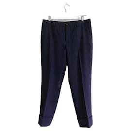 Miu Miu-Miu Miu Navy Sporty Strip Trousers-Navy blue