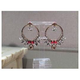 Alexander Mcqueen-Alexander McQueen crystal hoop earrings-Gold hardware