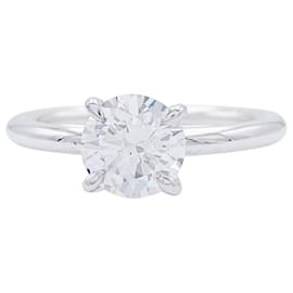 inconnue-White gold solitaire ring, diamond 1,11 carat.-Other
