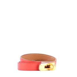 Hermès-HERMES  Bracelets T.  Leather-Red
