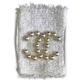 Luvas CHANEL T.polegadas 7.5 couro de vaca Branco