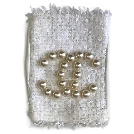 CHANEL Handschuhe T.Zoll 7.5 Rindsleder Weiß