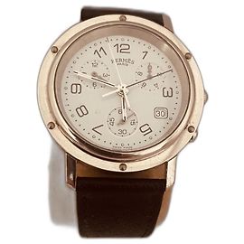 Montre Hermès Chronographe Acier Blanc Blanc