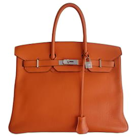 Hermès-Bolso HERMES BIRKIN 35 naranja-Naranja