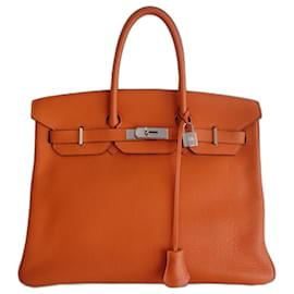 Hermès-HERMES BIRKIN BAG 35 orange-Orange