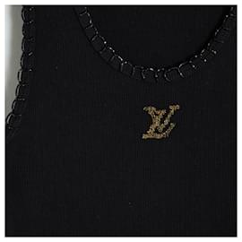 Louis Vuitton-TOP BORDADO TIRANTES NEGRO FR36/38-Negro
