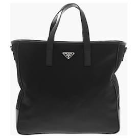 Prada-Prada Nylon tote bag with saffiano new-Black