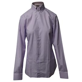 Tom Ford-Tom Ford Striped Long Sleeve Button Shirt in Purple Cotton-Other