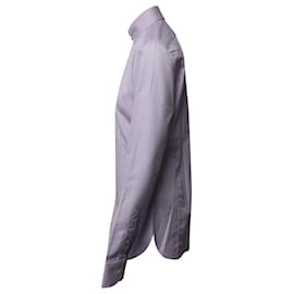 Tom Ford-Camicia Tom Ford a maniche lunghe con bottoni a righe in cotone viola-Altro