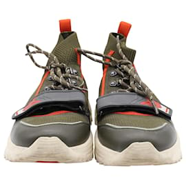 Coach-Coach C243 One Strap Runner Sneakers in Olive Leather-Green,Olive green