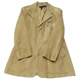 Ralph Lauren-Ralph Lauren Purple Label Single Breasted Jacket in Brown Suede-Brown