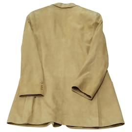 Ralph Lauren-Ralph Lauren Purple Label Single Breasted Jacket in Brown Suede-Brown