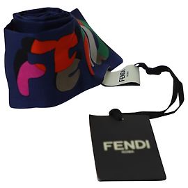 Bufanda Bandeau Fendi Twilly en seda con estampado azul Otro