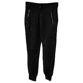Alexander Mcqueen-Pantalones jogger tobilleros con bolsillo con cremallera en rayón negro Alexander McQueen de MCQ-Negro