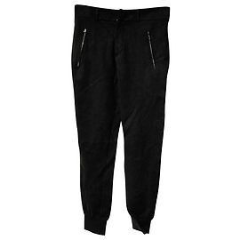 Calça jogger MCQ Alexander McQueen com bolso e zíper em preto Rayon Preto