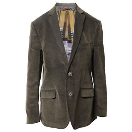 Etro Blazer de pana en algodón verde Verde