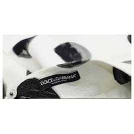 Dolce & Gabbana-Dolce & Gabbana Saia com estampa de bolinhas pintadas em algodão branco-Branco