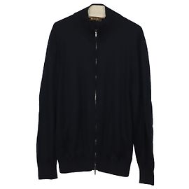 Loro Piana Reißverschlussjacke aus blauer Baumwolle Blau Marineblau