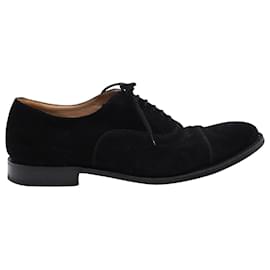 Church's-Church's Dubai Oxford Shoes in Black Suede-Black