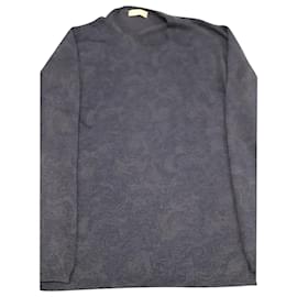 Etro-Etro Printed Jumper in Blue Wool-Other