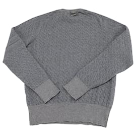Thom Browne-Thom Browne 4 Suéter de tricô barra em lã cinza-Cinza