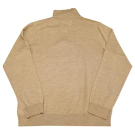 Maison Martin Margiela-Maison Margiela Long Sleeve Polo Shirt in Brown Wool-Brown