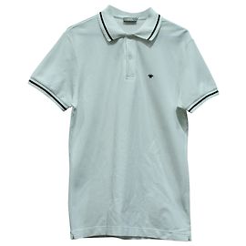Polo Dior con abeja bordada de algodón blanco Blanco