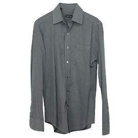 Camicia Tom Ford Regular Fit in cotone grigio Grigio