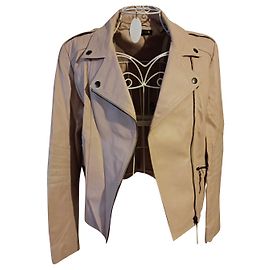 Berenice Perfecto Leather Jacket Pink Pink