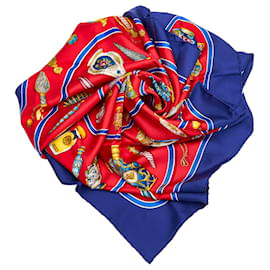 Hermès-Hermes Blue Qu Importe Le Flacon Silk Scarf-Blue