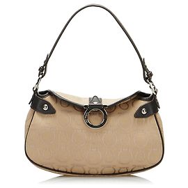 Salvatore Ferragamo Baguette Gancini Marrone Ferragamo Marrone Beige