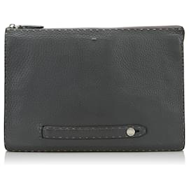 Fendi-Fendi Gray Selleria Clutch-Grey,Dark grey