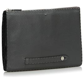 Fendi-Fendi Gray Selleria Clutch-Grey,Dark grey