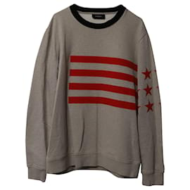 Givenchy-Givenchy Stars & Stripes Pullover aus grauer Baumwolle-Grau