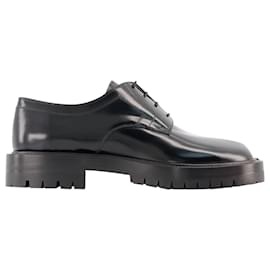 Maison Martin Margiela-Tabi County Lace-Up Derbies - Maison Margiela - Black - Leather-Black
