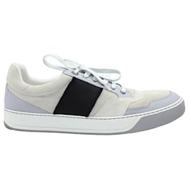 Lanvin-Lanvin Low-Top Sneakers in Grey Suede-Grey