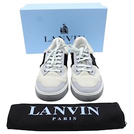 Lanvin-Lanvin Low-Top Sneakers in Grey Suede-Grey