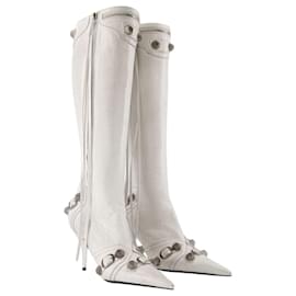 Balenciaga-Cagole H90 Stiefel - Balenciaga - Leder - Weiß-Weiß