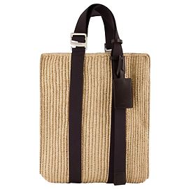 Le Panier Tote Bag - Jacquemus -  Dark Brown - Raphia Brown