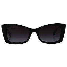 Chanel 5430 Óculos de sol retangulares gradiente em acetato preto Preto