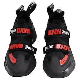 Palm Angels-Palm Angels Recovery Sneakers in Black Leather-Black