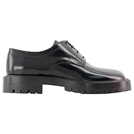 Maison Martin Margiela-Tabi County Lace-Up Derbies - Maison Margiela - Black - Leather-Black