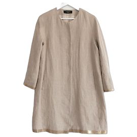 Weekend Max Mara Weekend MaxMara Goldfarbener Leinenmantel Beige
